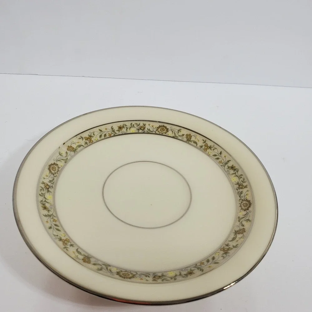 Lenox Springdale Cup Saucer Salad Dinner & Bread Plates 5 Pieces Platinum Trim